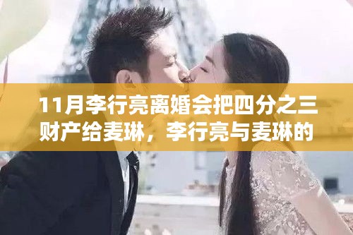 李行亮與麥琳婚姻落幕，財產(chǎn)分割背后的情感糾葛與四分之三財產(chǎn)歸屬揭曉