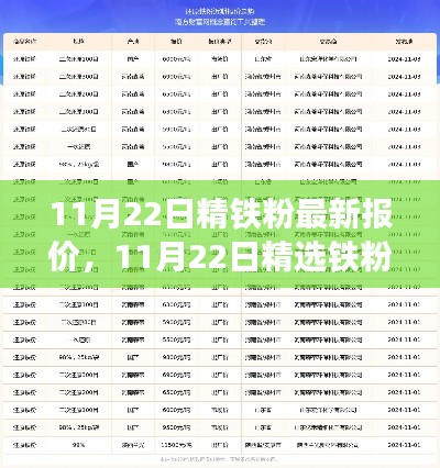 洞悉市場(chǎng)動(dòng)態(tài)，最新鐵粉報(bào)價(jià)與投資先機(jī)（11月22日）