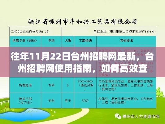 臺州招聘網使用指南，高效查詢并申請最新職位，適合初學者與進階用戶（11月22日最新更新）