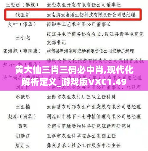 黃大仙三肖三碼必中肖,現代化解析定義_游戲版VXC1.49