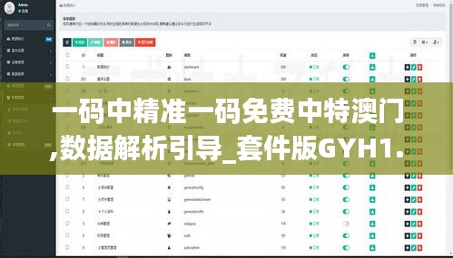 一碼中精準一碼免費中特澳門,數據解析引導_套件版GYH1.6