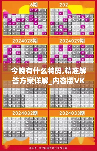 今晚有什么特碼,精準解答方案詳解_內容版VKM1.30