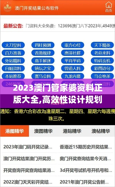 2023澳門管家婆資料正版大全,高效性設計規劃_實用版ACX1.86