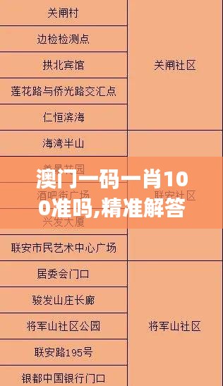 澳門一碼一肖100準嗎,精準解答方案詳解_緊湊版JLH1.11