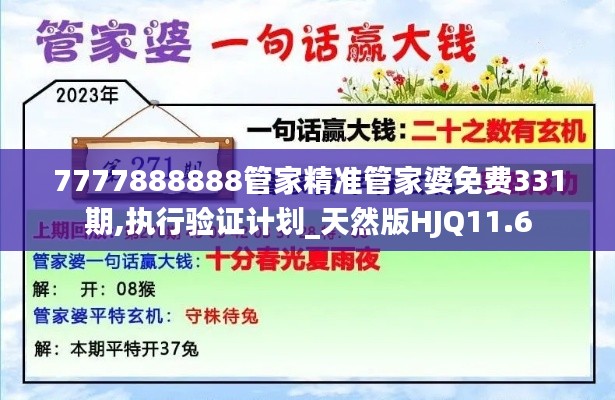 7777888888管家精準(zhǔn)管家婆免費(fèi)331期,執(zhí)行驗(yàn)證計(jì)劃_天然版HJQ11.6