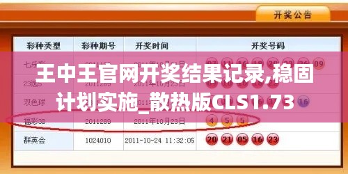 王中王官網開獎結果記錄,穩固計劃實施_散熱版CLS1.73