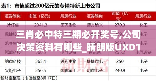 三肖必中特三期必開獎號,公司決策資料有哪些_晴朗版UXD1.33