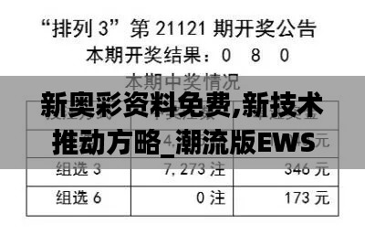 新奧彩資料免費,新技術推動方略_潮流版EWS16.82
