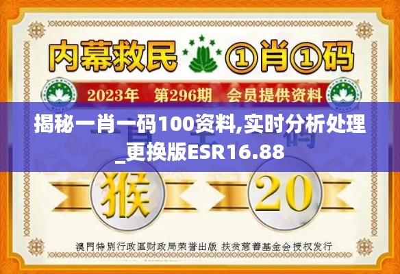 揭秘一肖一碼100資料,實時分析處理_更換版ESR16.88