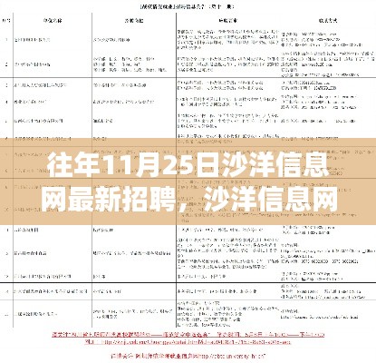 沙洋信息網獨家揭秘，歷年11月25日最新招聘全攻略速遞?