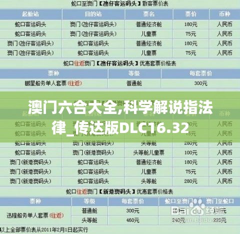 澳門六合大全,科學解說指法律_傳達版DLC16.32