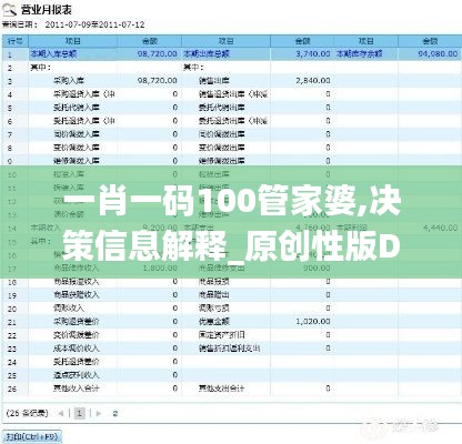 一肖一碼100管家婆,決策信息解釋_原創性版DFU16.10