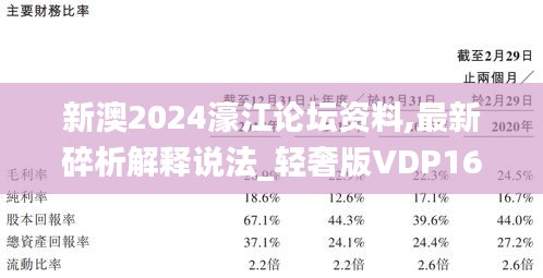 新澳2024濠江論壇資料,最新碎析解釋說法_輕奢版VDP16.52
