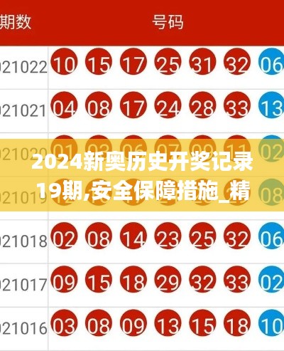 2024新奧歷史開獎(jiǎng)記錄19期,安全保障措施_精致生活版LZX16.19