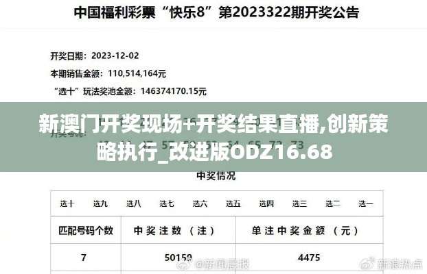 新澳門開獎現場+開獎結果直播,創新策略執行_改進版ODZ16.68