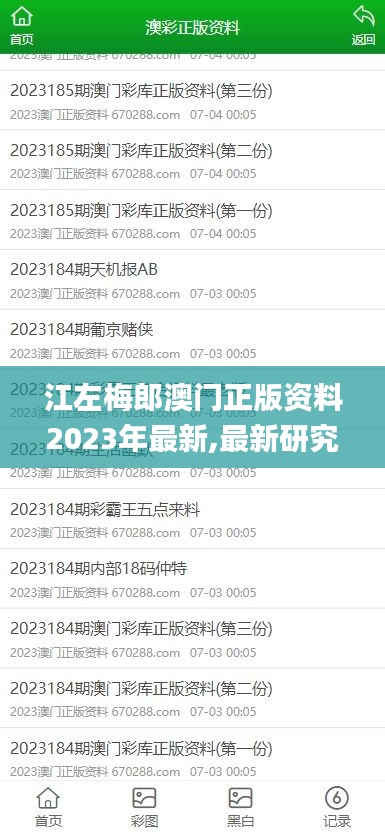 江左梅郎澳門正版資料2023年最新,最新研究解讀_PhabletRQT13.52