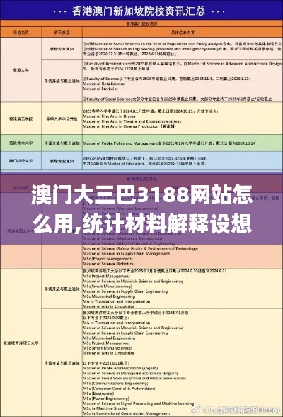 澳門大三巴3188網站怎么用,統計材料解釋設想_煉肉境KWE13.78