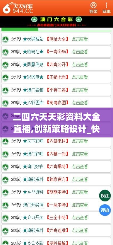 二四六天天彩資料大全直播,創新策略設計_快速版PEI16.1