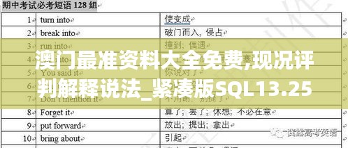澳門最準資料大全免費,現況評判解釋說法_緊湊版SQL13.25