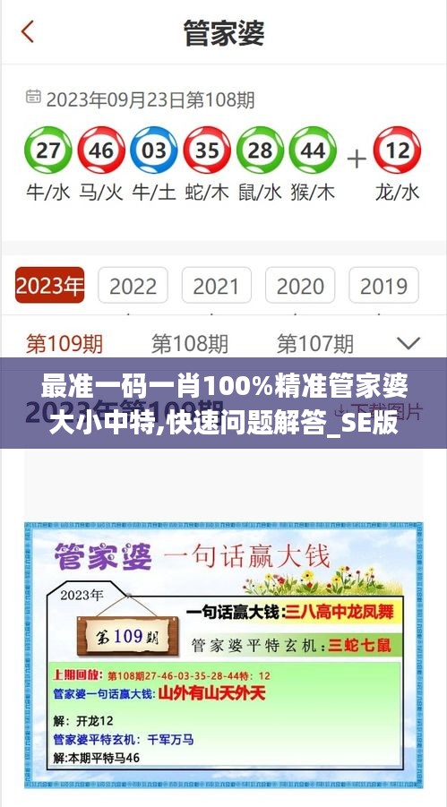 最準一碼一肖100%精準管家婆大小中特,快速問題解答_SE版YLE19.99