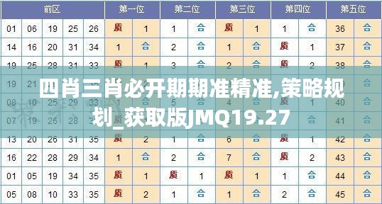 四肖三肖必開期期準精準,策略規劃_獲取版JMQ19.27