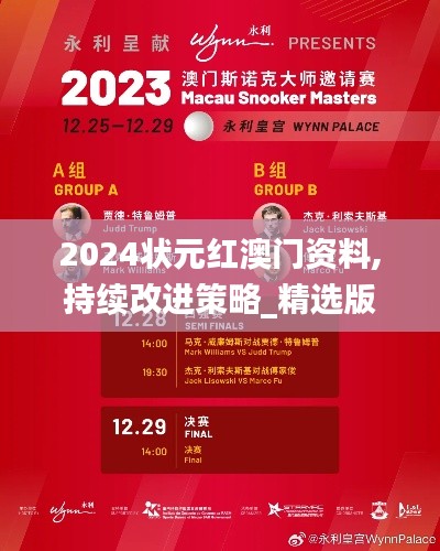2024狀元紅澳門資料,持續改進策略_精選版OQB19.85