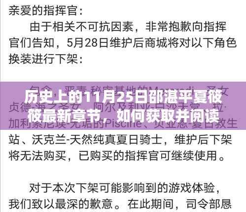 歷史上的11月25日邵湛平夏筱筱最新章節獲取與閱讀指南