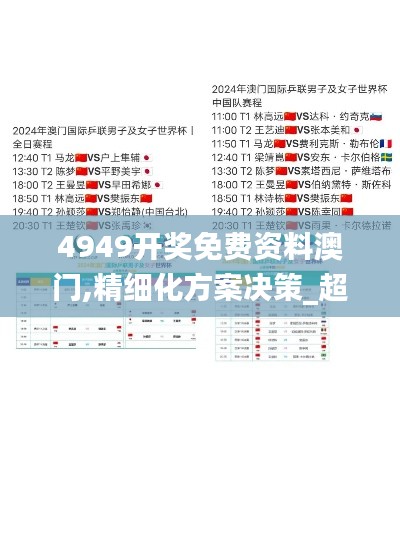 4949開獎免費資料澳門,精細化方案決策_超級版ALT19.20