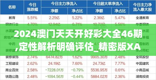 2024澳門天天開好彩大全46期,定性解析明確評估_精密版XAF19.6