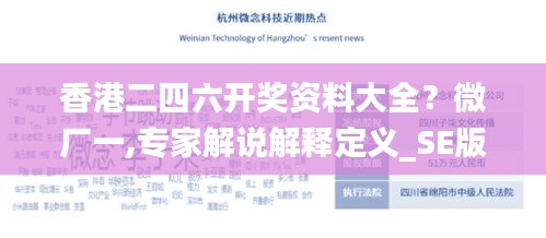香港二四六開獎資料大全？微廠一,專家解說解釋定義_SE版YII19.23