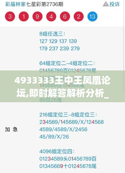4933333王中王鳳凰論壇,即時解答解析分析_深度版NOM19.61