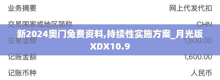 新2024奧門兔費資料,持續性實施方案_月光版XDX10.9