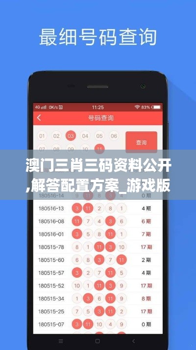 澳門三肖三碼資料公開,解答配置方案_游戲版IMR14.63