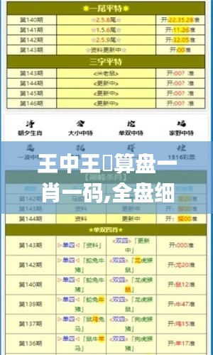 王中王鉄算盤一肖一碼,全盤細明說明_聲學版WWI14.40