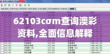 62103cσm查詢澳彩資料,全面信息解釋定義_傳承版FPL5.23
