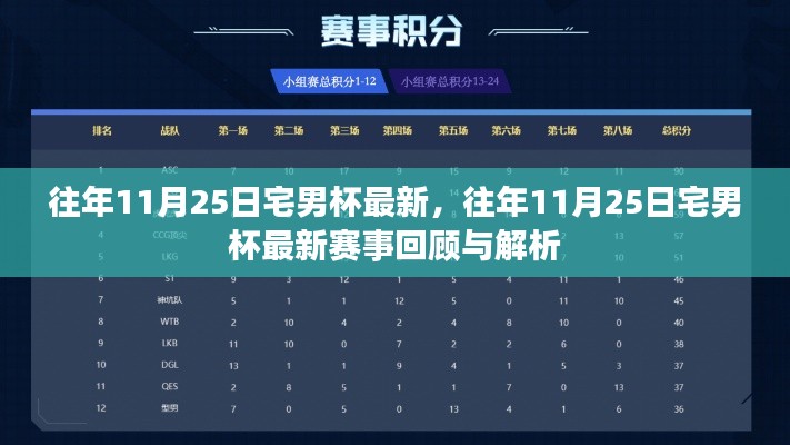 往年11月25日宅男杯賽事回顧與解析，最新動態及深度解析