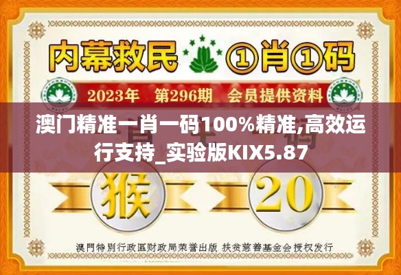 澳門精準一肖一碼100%精準,高效運行支持_實驗版KIX5.87