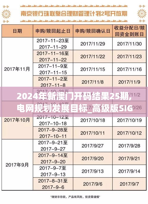 2024年新澳門開碼結果25期,電網規劃發展目標_高級版SIG18.52