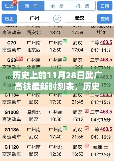 揭秘歷史上的11月28日武廣高鐵最新時(shí)刻表揭秘！