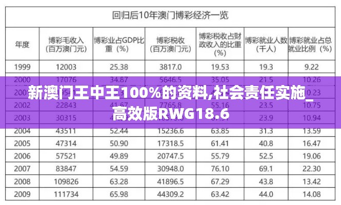 新澳門王中王100%的資料,社會責任實施_高效版RWG18.6