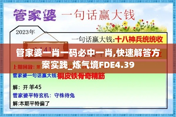 管家婆一肖一碼必中一肖,快速解答方案實踐_煉氣境FDE4.39