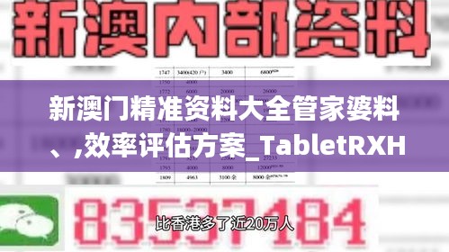 新澳門精準資料大全管家婆料、,效率評估方案_TabletRXH4.44
