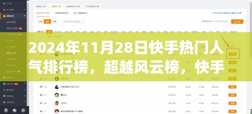 超越風(fēng)云榜，快手熱門人氣排行榜背后的勵(lì)志故事啟示錄（2024年11月28日）