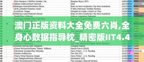澳門正版資料大全免費六肖,全身心數據指導枕_精密版IIT4.47
