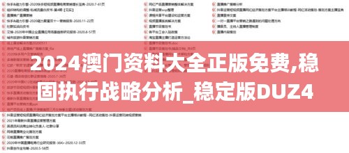 2024澳門資料大全正版免費,穩固執行戰略分析_穩定版DUZ4.91