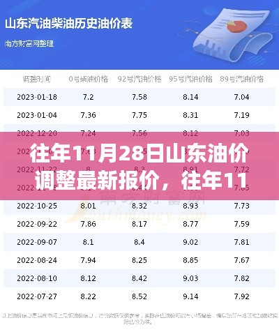 往年11月28日山東油價調整最新報價深度解讀與分析報告