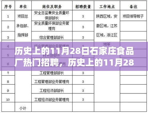 歷史上的11月28日石家莊食品廠熱門招聘背后的價值與影響深度解讀