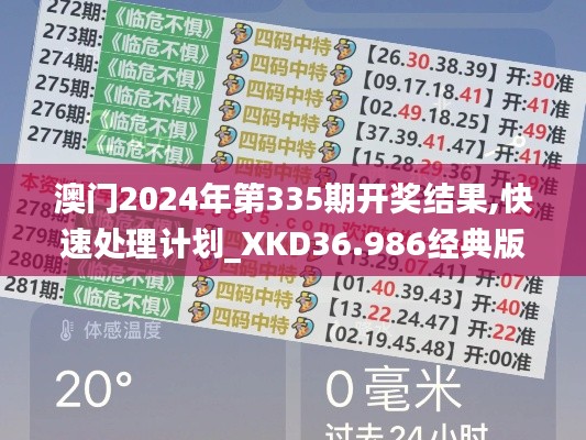 澳門2024年第335期開獎結(jié)果,快速處理計劃_XKD36.986經(jīng)典版