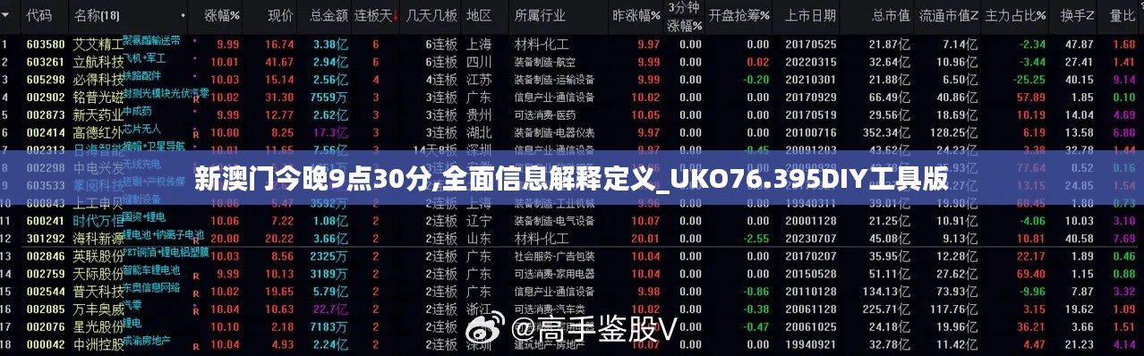 新澳門今晚9點30分,全面信息解釋定義_UKO76.395DIY工具版