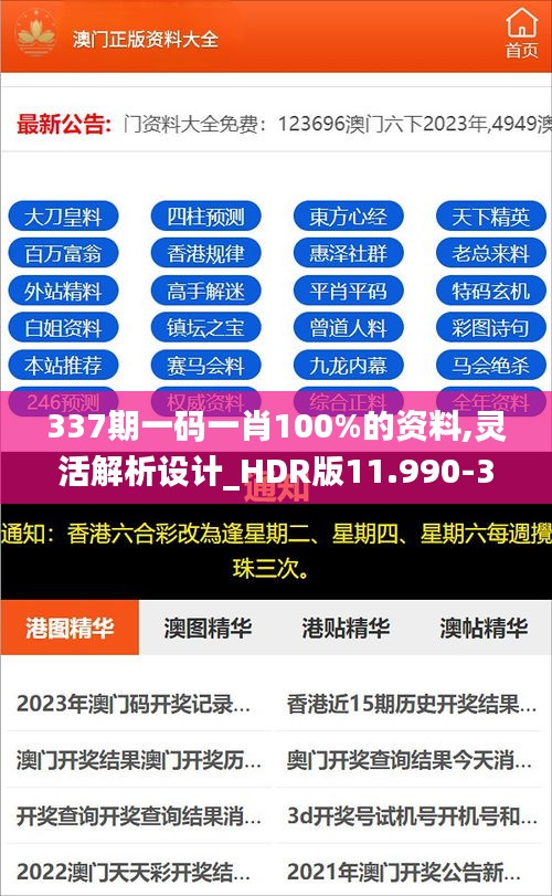 337期一碼一肖100%的資料,靈活解析設計_HDR版11.990-3